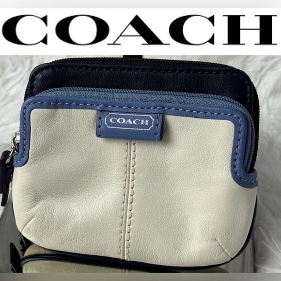 Coach Handbags - COACH Daisy Spectator Leather Medium Zip Wallet - Silver/Parchment